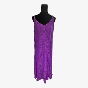 Rebel Raven Purple Lace Spaghetti Strap Maxi Dress Boho Romantic NWOT Large